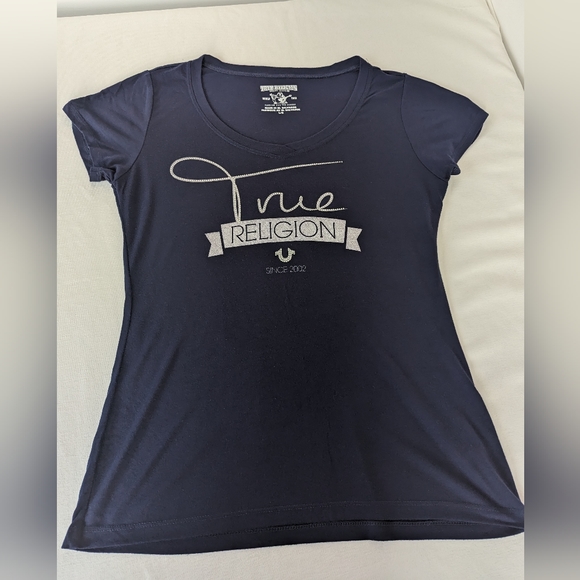 True Religion Women's Short Sleeve T Shirt Size L - Picture 1 of 5